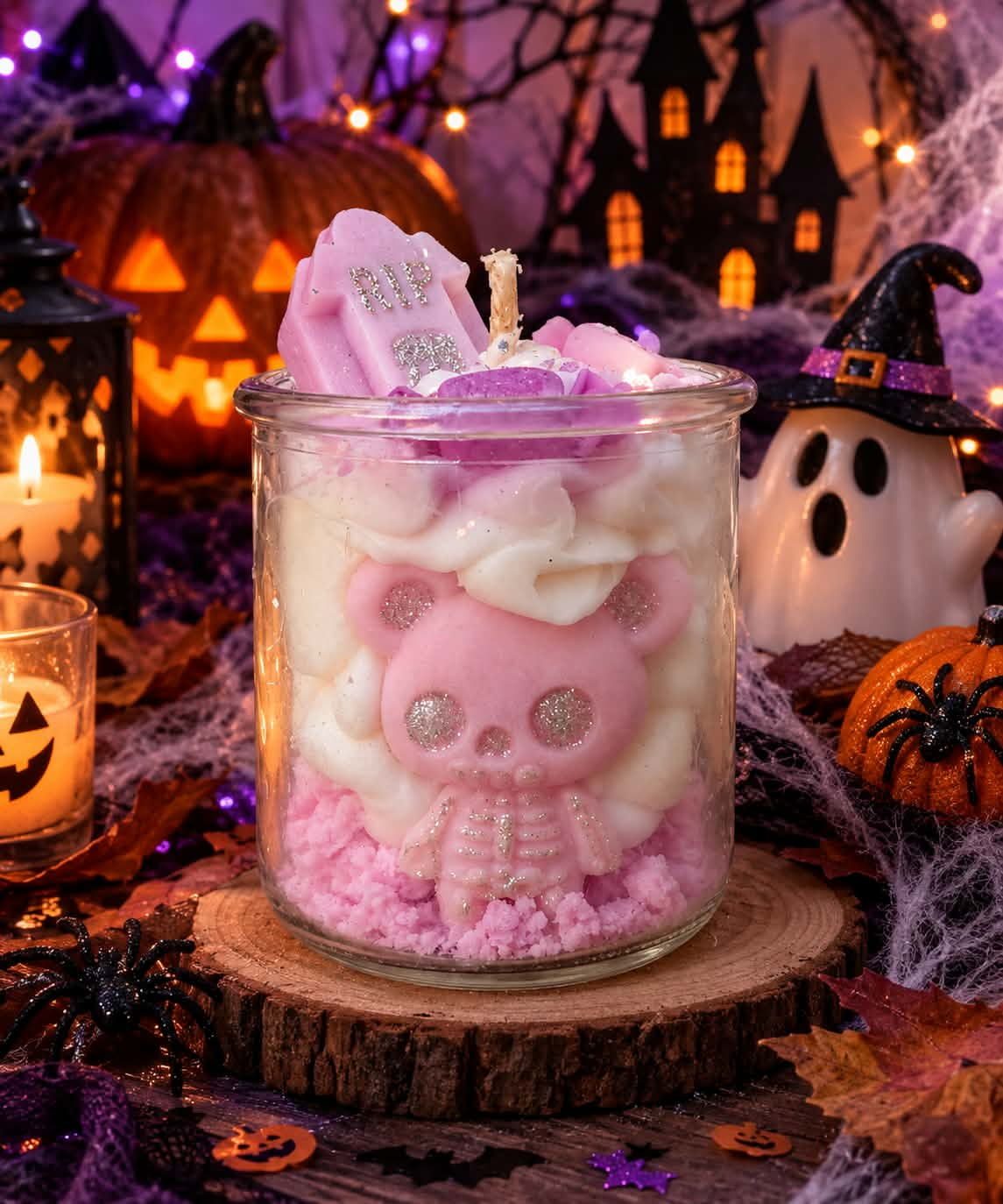 Bougie Pink skeleton